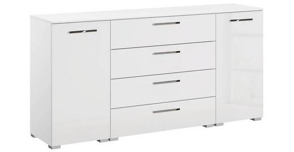 SIDEBOARD 160/81/42 cm in Weiß, Weiß Hochglanz - Chromfarben/Weiß Hochglanz, Design, Holzwerkstoff/Kunststoff (160/81/42cm) - Novel