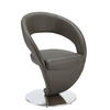 STUHL Echtleder Edelstahlfarben, Dunkelgrau  - Edelstahlfarben/Dunkelgrau, Design, Leder/Metall (62/86/61cm) - Moderano
