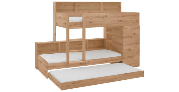 ETAGENBETT 90/200 cm Eiche Artisan  - Eiche Artisan, Design, Holzwerkstoff (90/200cm) - Xora