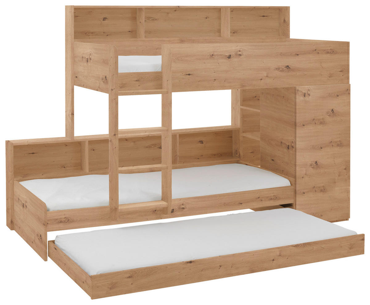 ETAGENBETT 90/200 cm Eiche Artisan  - Eiche Artisan, Design, Holzwerkstoff (90/200cm) - Xora