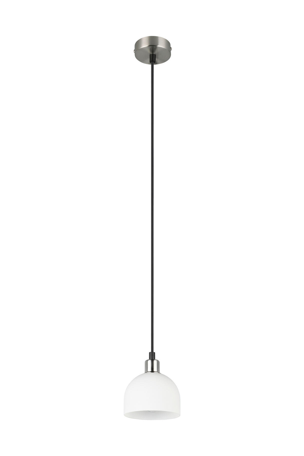 ZÁVĚSNÉ SVÍTIDLO, 12,0/150,0 cm  - bílá/barvy niklu, Basics, kov/sklo (12,0/150,0cm)