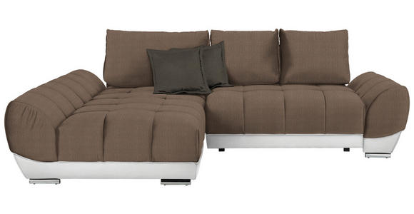 ECKSOFA in Weiß, Dunkelbraun, Hellbraun  - Hellbraun/Dunkelbraun, MODERN, Textil/Metall (192/290cm) - Carryhome