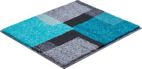 Thumbnail - Grund Bidet-Vorleger Atala, Grau, Schwarz, Türkis, Textil, Karo, rechteckig, 50x60 cm, Oeko-Tex® Standard 100, Made in E...