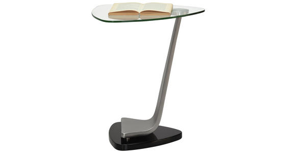 BEISTELLTISCH in Schwarz, Silberfarben - Silberfarben/Schwarz, Design, Glas/Holzwerkstoff (45,7/54,6/45,7cm) - Xora