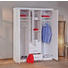 DREHTÜRENSCHRANK 3 -türig Kiefer massiv Weiß - Silberfarben/Weiß, LIFESTYLE, Holz/Kunststoff (140/190/55cm) - Carryhome
