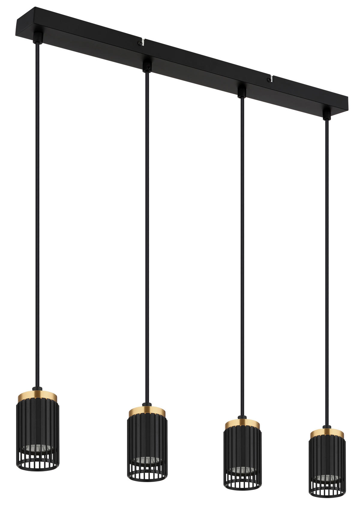 HÄNGELEUCHTE 60/6/120 cm  - Goldfarben/Schwarz, Design, Kunststoff/Metall (60/6/120cm) - Globo