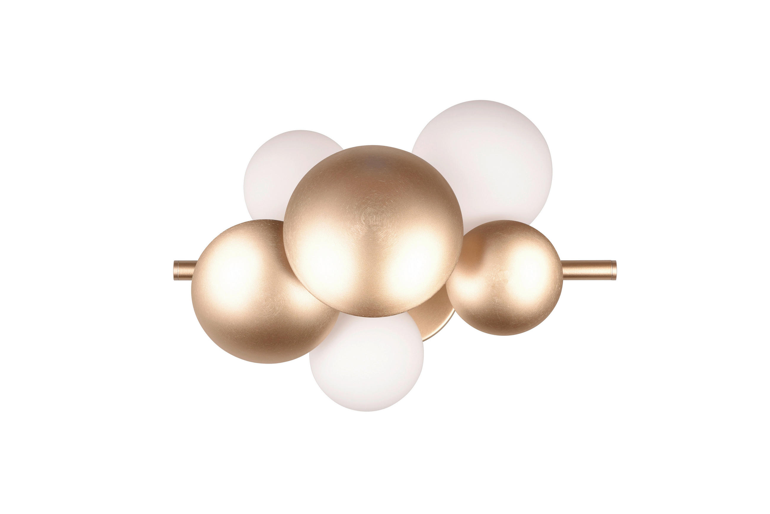 Trio Leuchten Wandleuchte Bubble Weiß, Gold 22x30 cm