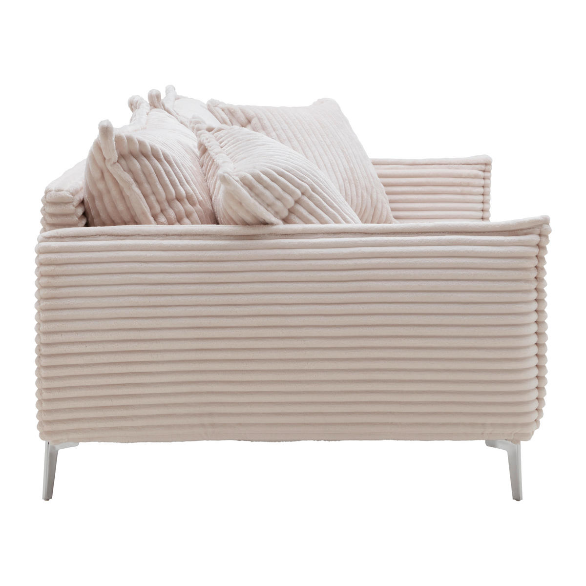 BIG SOFFA i vit  - vit/kromfärg, Modern, metall/trämaterial (241/90/117cm) - Carryhome