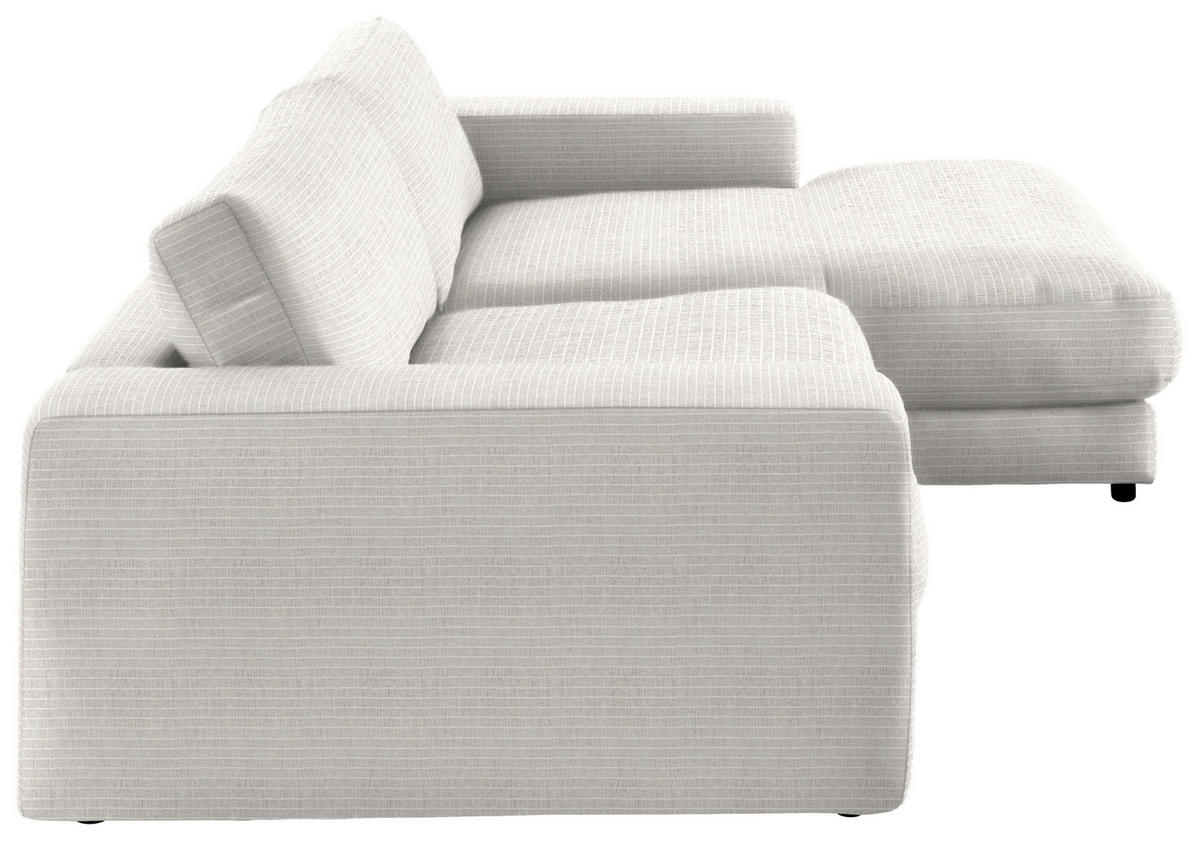 ECKSOFA in Chenille Creme  - Creme/Schwarz, Design, Kunststoff/Textil (270/190cm) - Lomoco