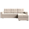 ECKSOFA Creme Samt  - Chromfarben/Creme, KONVENTIONELL, Kunststoff/Textil (233/140cm) - Carryhome