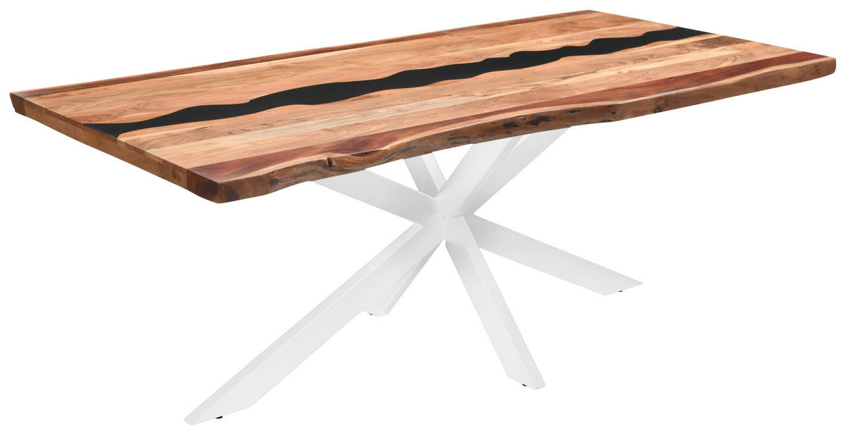 TISCHPLATTE in Holz, Naturmaterialien 180/90/5,5 cm   - Schwarz/Akaziefarben, Design, Naturmaterialien/Holz (180/90/5,5cm) - Landscape