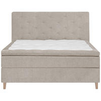 BOXSPRINGBETT 180/200 cm  in Beige  - Eichefarben/Beige, Konventionell, Holz/Textil (180/200cm) - Welnova