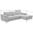 ECKSOFA in Webstoff Grau  250/167 cm  - Silberfarben/Grau, Design, Textil/Metall (250/167cm) - Xora
