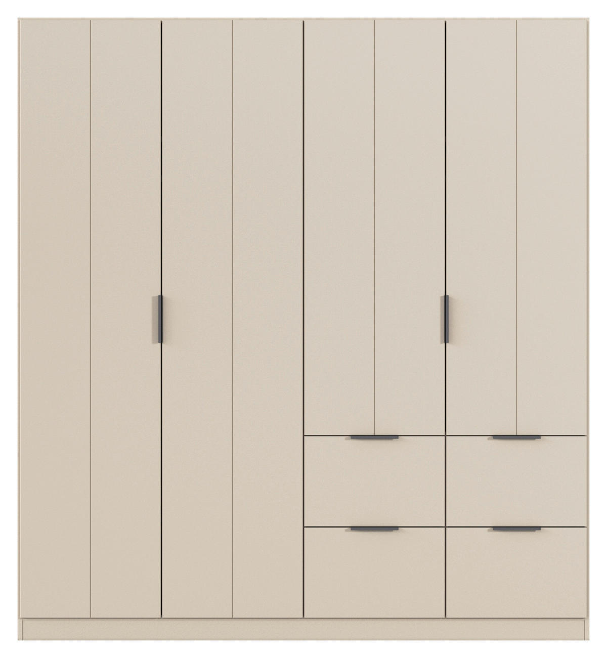 DREHTÜRENSCHRANK 181/197/56 cm,  in Champagner, 4-türig  - Champagner/Grau, MODERN, Holzwerkstoff/Metall (181/197/56cm) - Rauch Möbel