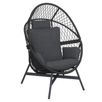 Fotoliu Terasă  - gri închis/negru, Design, metal/textil (100/99/139,5cm) - Ambia Garden