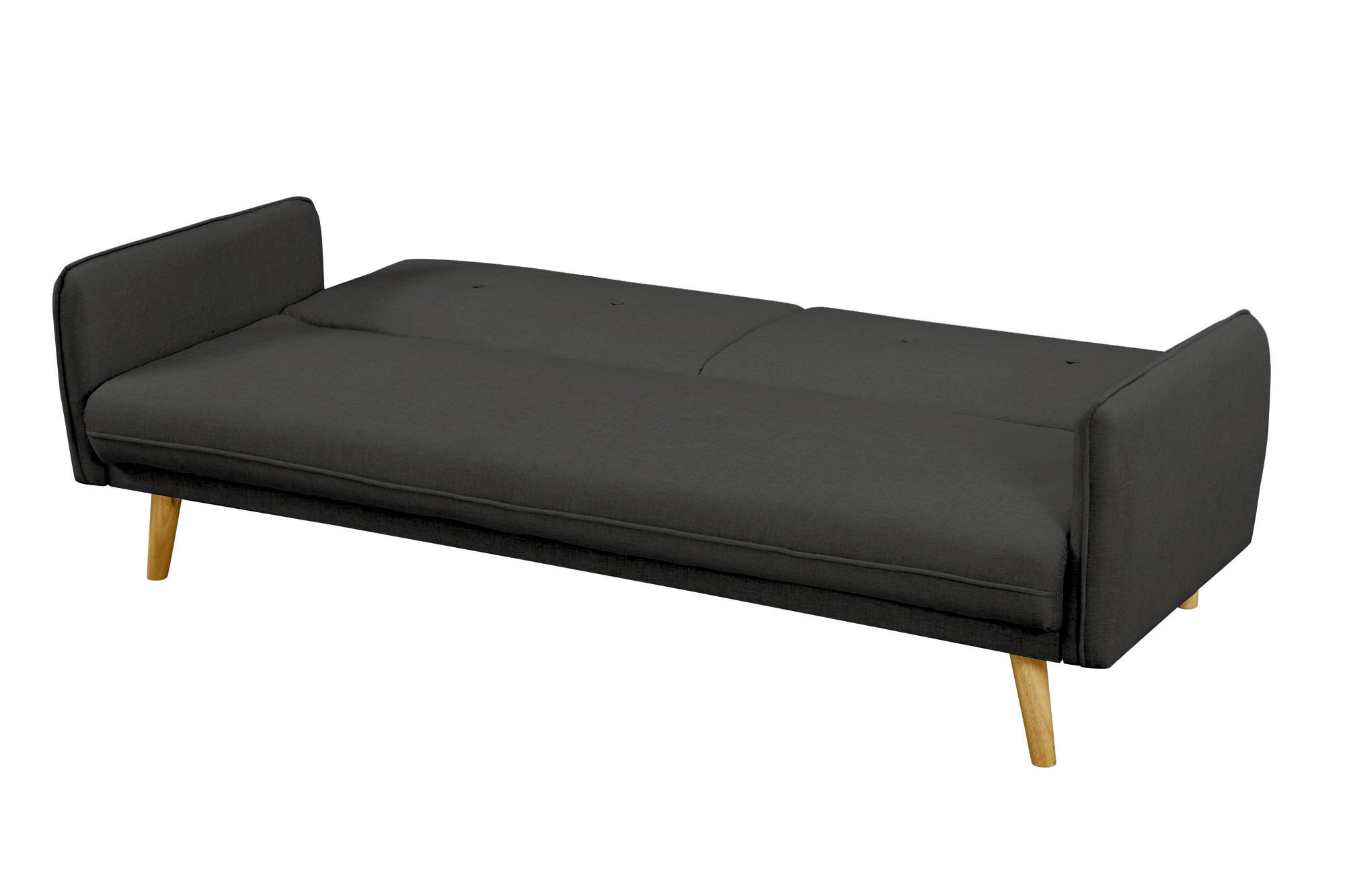 3-SITZER-SOFA Struktur Dunkelgrau  - Dunkelgrau/Naturfarben, MODERN, Holz/Textil (188/80/85cm) - Livetastic