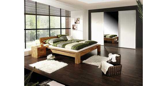 Schwebetürenschrank mit Spiegel 298cm Sonate Rom, Weiß Dekor - Weiß, MODERN, Holz/Holzwerkstoff (298/240/68cm) - Luca Bessoni