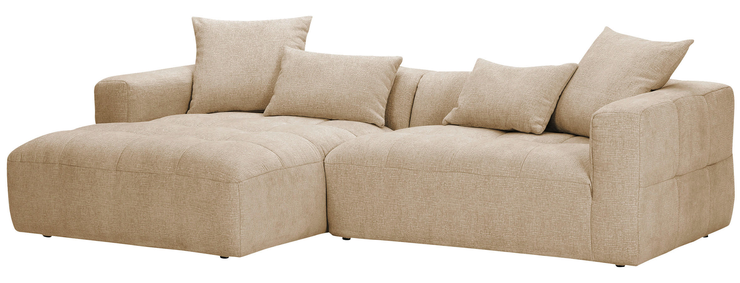 Thumbnail - Carryhome Ecksofa, Schlamm, Textil, 2-3-Sitzer, Füllung: Polyetherschaumkern, Ottomane links, L-Form, 280x170 cm, seiten...