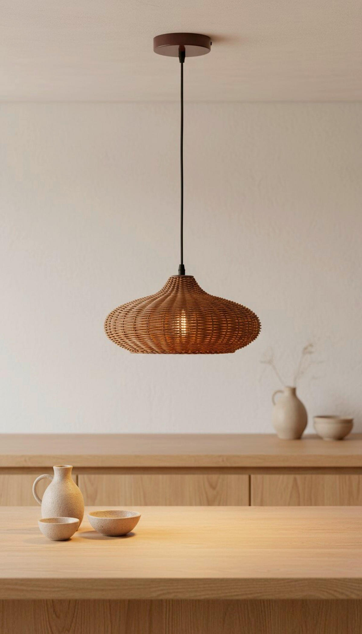 HÄNGELEUCHTE 30/150 cm  - Braun, Trend, Holz/Metall (30/150cm) - Collett's Monde
