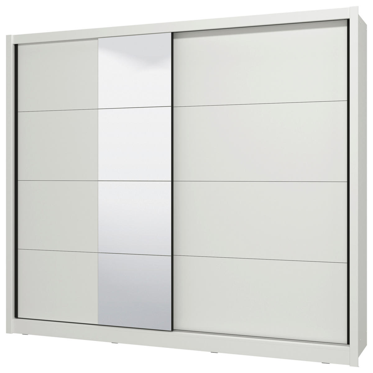 SCHIEBETÜRENSCHRANK 251/215,5/60 cm 2-türig Weiß  - Schwarz/Weiß, MODERN, Holzwerkstoff/Metall (251/215,5/60cm) - MID.YOU