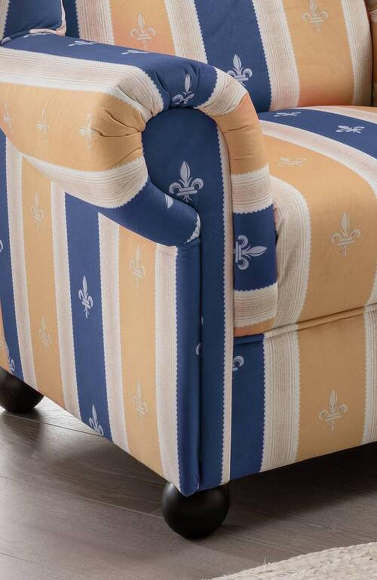 OHRENSESSEL in Mikrofaser Blau  - Wengefarben/Blau, Konventionell, Holz/Textil (92/102/89cm) - Livetastic