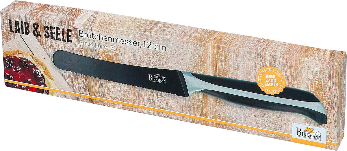 BRÖTCHENMESSER Laib & Seele Edelstahl  - Schwarz, KONVENTIONELL, Metall (23,3/2,2/1,7cm) - Birkmann