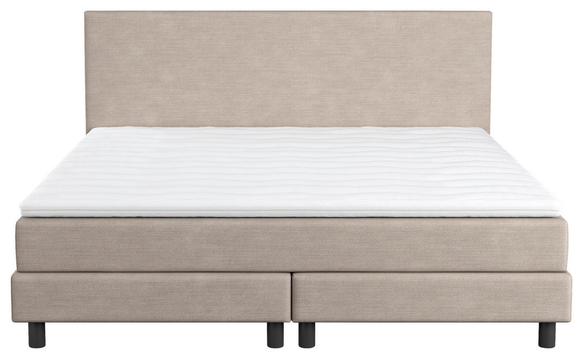 BOXBETT 180/200 cm  in Beige  - Beige/Schwarz, MODERN, Holzwerkstoff/Textil (180/200cm) - MID.YOU