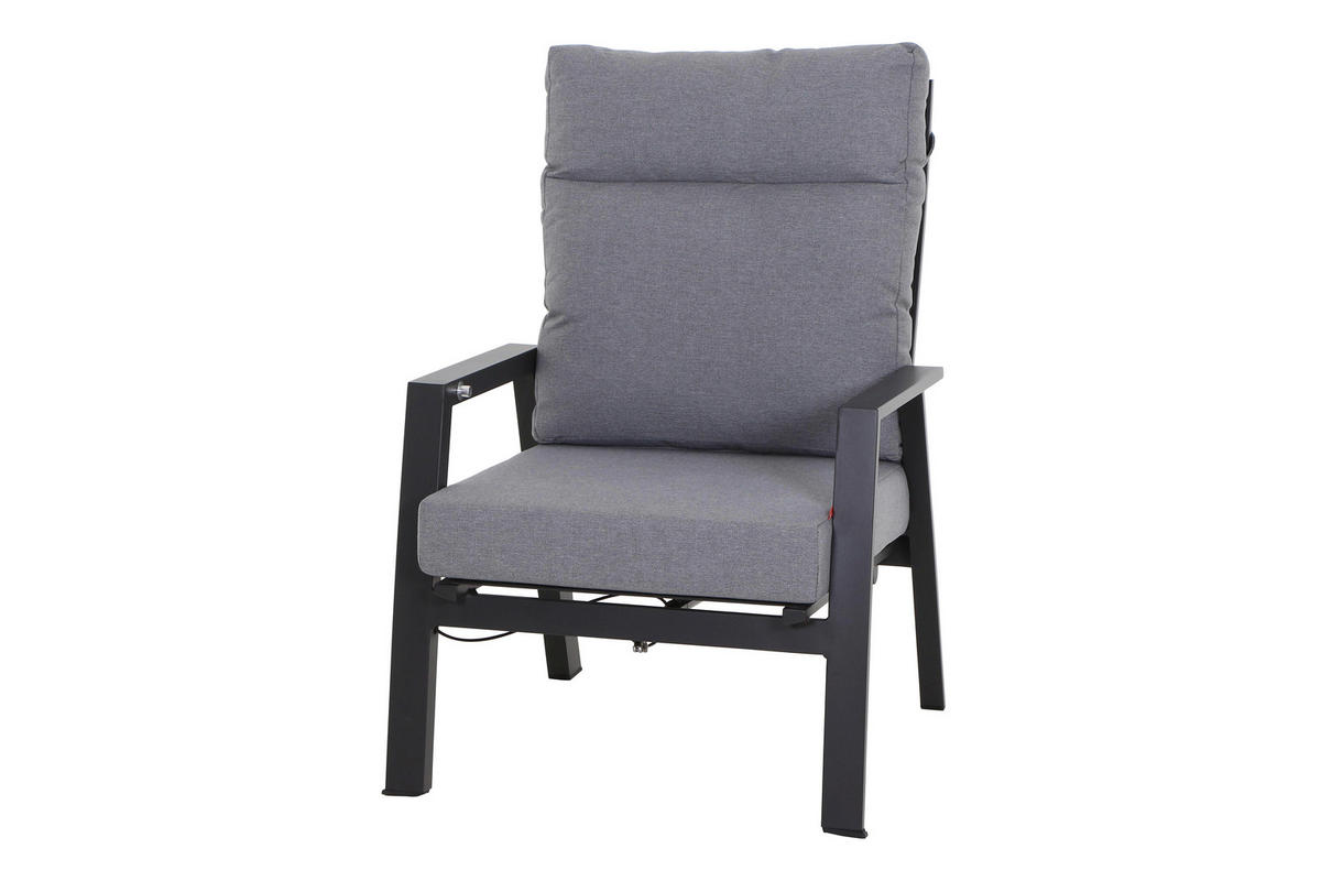 LOUNGEGARNITUR 5-teilig   72,5/82,5/99 cm Aluminium  - Grau, Basics, Keramik/Kunststoff (72,5/82,5/99cm) - Siena Garden