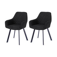 SADA STOLIČIEK S PODRÚČKAMI 2 kus - čierna/antracitová, Modern, kov/textil (56,5/83/63cm) - Livetastic