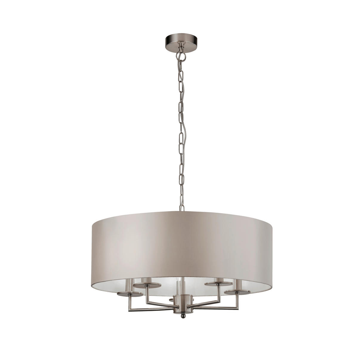 HÄNGLAMPA Knightsbridge 55/123 cm  - vit/silver, Design, metall/textil (55/123cm)