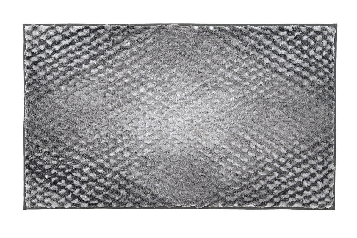 FÜRDŐSZOBASZŐNYEG   szürke   - szürke, Konventionell, műanyag/textil (100/60/2,4cm) - Kleine Wolke