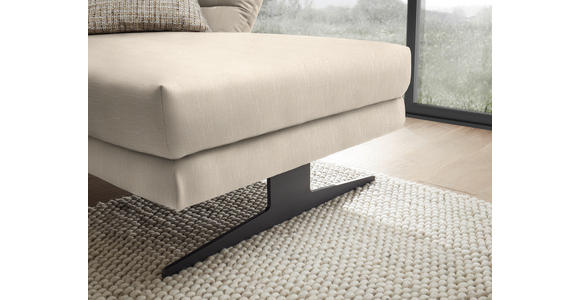 ECKSOFA  in Flachgewebe Magnolie  279-327/176-217 cm  - Magnolie/Schwarz, Design, Textil/Metall (279-327/176-217cm) - Dieter Knoll