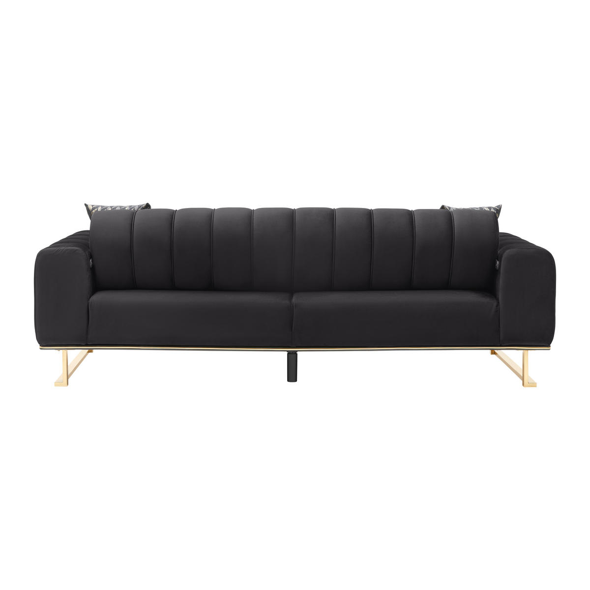 3-sitzer-sofa Aile, textil, negru - auriu/negru, Lifestyle, textil (244/80/90cm) - Based