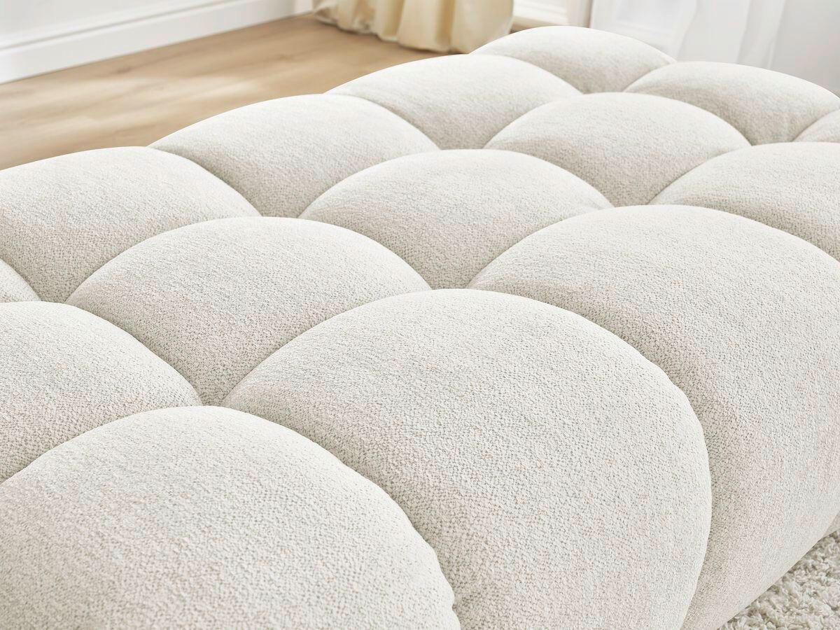 HOCKER EVEREST Flachgewebe Weiß  - Schwarz/Weiß, MODERN, Kunststoff/Textil (166/100/40cm)