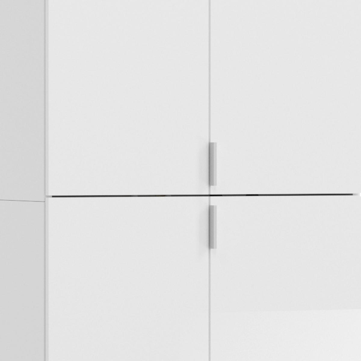 MEHRZWECKSCHRANK 65/193/37 cm  in Weiß  - Chromfarben/Weiß Hochglanz, MODERN, Holzwerkstoff/Metall (65/193/37cm) - MID.YOU