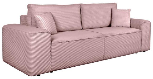 SCHLAFSOFA  mit Rücken echt, Armteil links, Armteil rechts Cord Altrosa  - Schwarz/Altrosa, Design, Kunststoff/Textil (261/95/108cm) - Xora