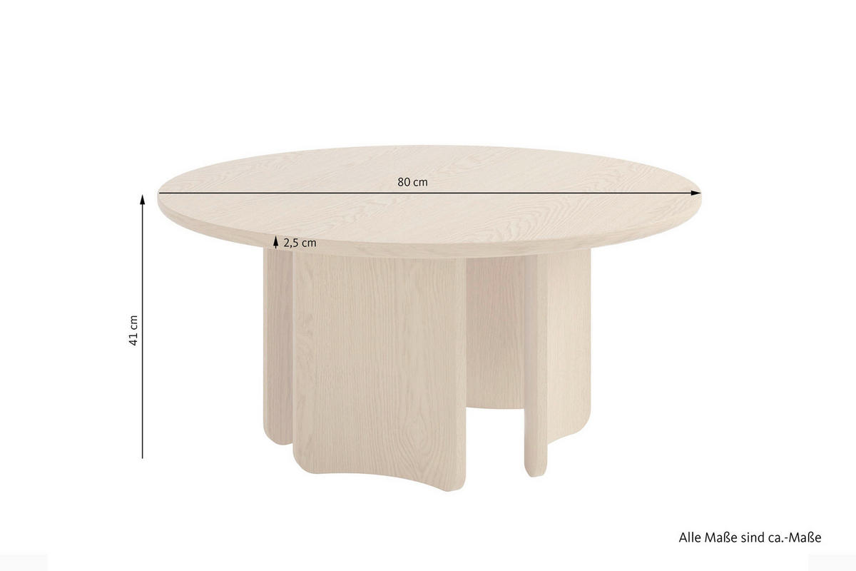 COUCHTISCH 80/80/41 cm Holzwerkstoff einfacher Aufbau, 2 in 1 Gestell  - Eiche Bianco, Modern, Holzwerkstoff (80/80/41cm) - Schöner Wohnen