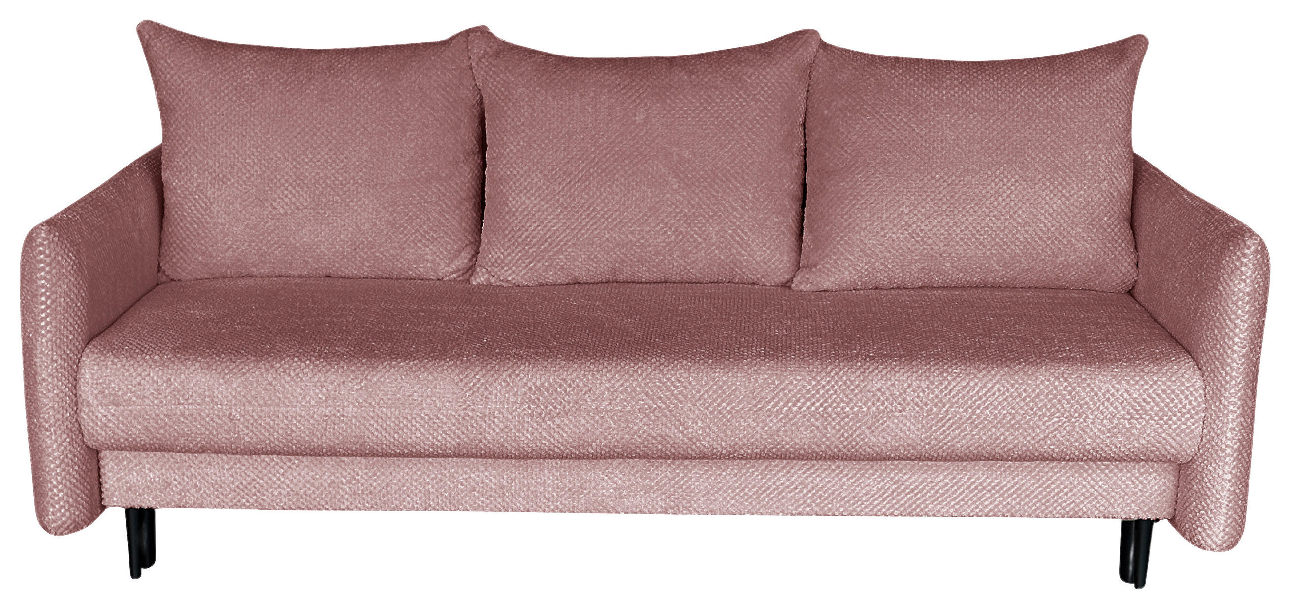 SCHLAFSOFA Webstoff Rosa  - Schwarz/Rosa, Design, Kunststoff/Textil (218/96/102cm) - MID.YOU