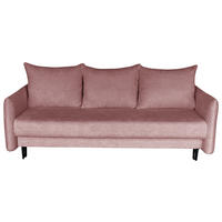 SCHLAFSOFA Webstoff Rosa  - Schwarz/Rosa, Design, Kunststoff/Textil (218/96/102cm) - MID.YOU