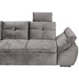 ECKSOFA in Mikrovelours Hellgrau  - Hellgrau/Schwarz, KONVENTIONELL, Kunststoff/Textil (217/265cm) - Carryhome