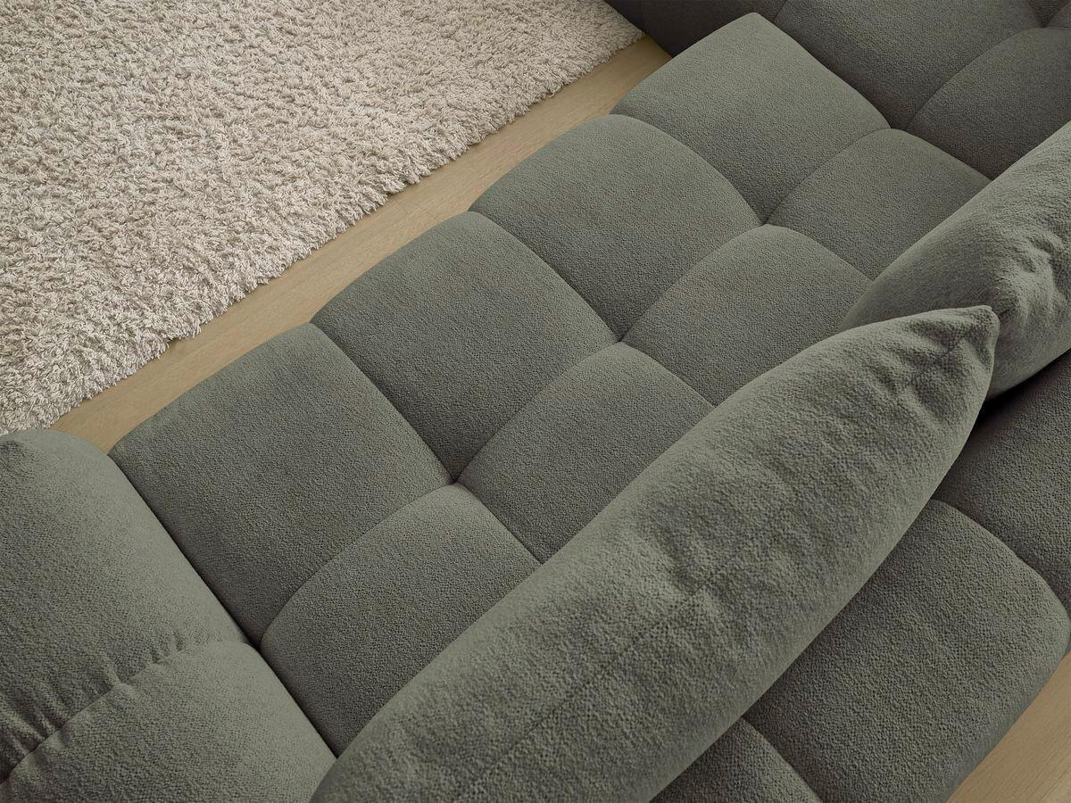 ECKSCHLAFSOFA EVEREST  mit Rücken echt, Armteil links, Armteil rechts Flachgewebe Grün  - Schwarz/Grün, MODERN, Kunststoff/Textil (320/212cm)