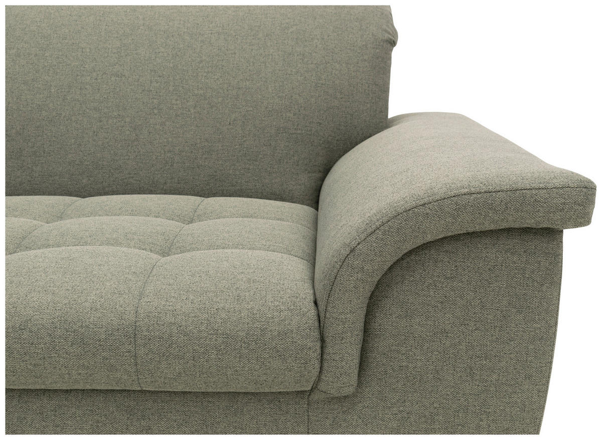 Zweisitzer-Sofa mit Funktion Webstoff Graubraun  - Chromfarben/Graubraun, KONVENTIONELL, Textil/Metall (190/81/105cm) - MID.YOU