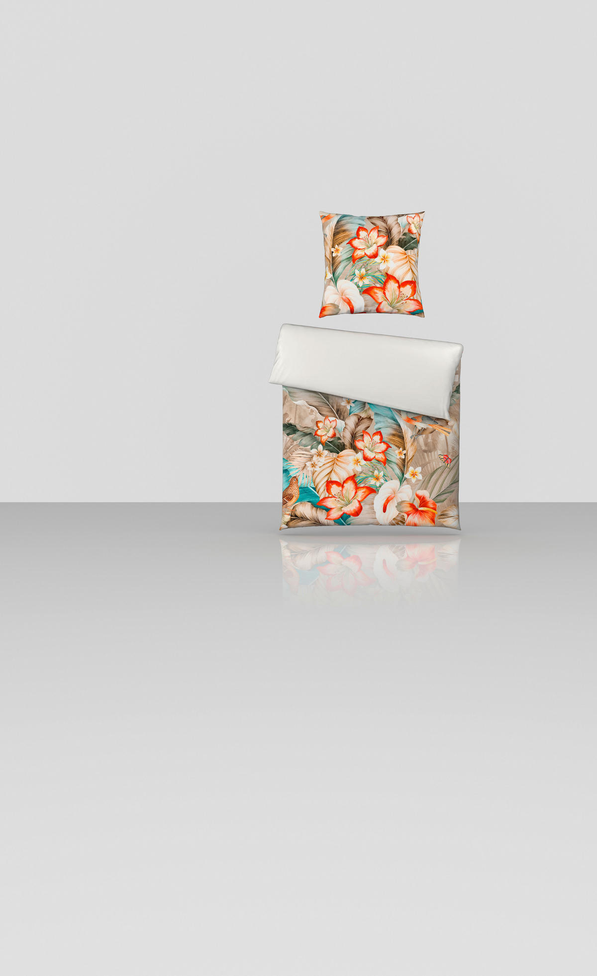 WENDEBETTWÄSCHE TROPICA Satin 135/200 cm  - Multicolor, Natur, Textil (135/200cm) - Novel