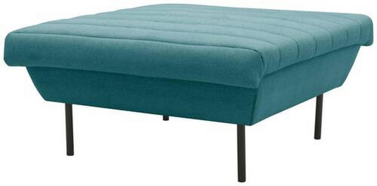 HOCKER Petrol  - Petrol/Schwarz, Design, Textil/Metall (90/45/105cm) - LOOKS by W.Joop