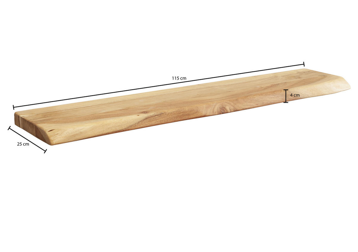 STENSKI REGAL 115/4/25 cm barve akacije  - barve akacije, Moderno, les (115/4/25cm) - MID.YOU