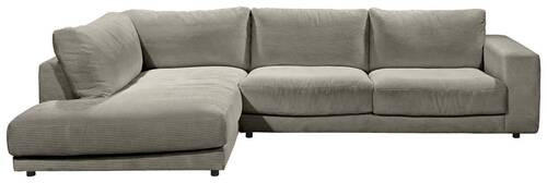 ECKSOFA Graubraun Cord  - Graubraun/Schwarz, Design, Kunststoff/Textil (224/325cm) - Hom`in