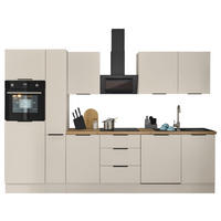 KÜCHENBLOCK MULTAN  in Kaschmir  - Kaschmir/Schwarz, Basics, Holzwerkstoff/Metall (310/211/60cm) - Carryhome