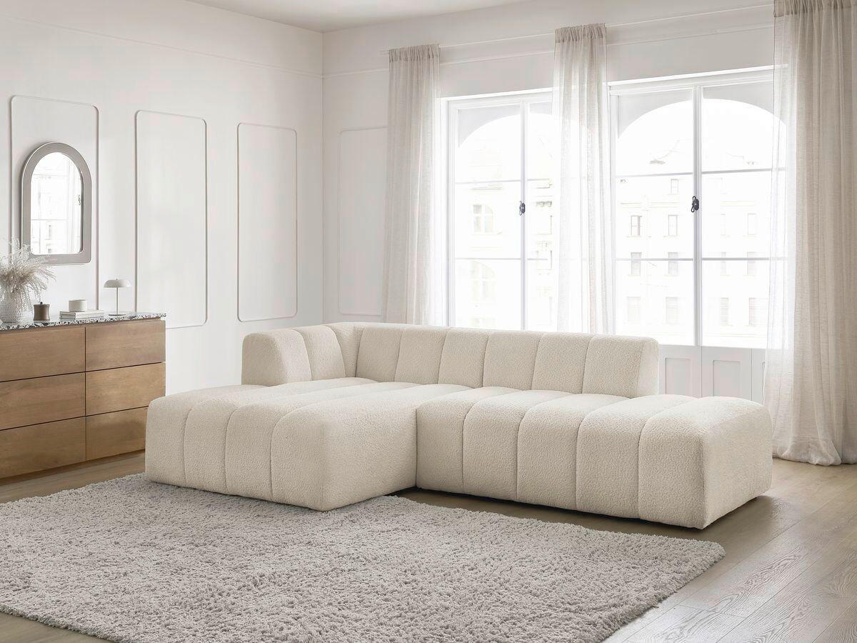 ECKSOFA  ANNECY Beige Bouclé  - Beige/Schwarz, MODERN, Kunststoff/Textil (170/262cm)