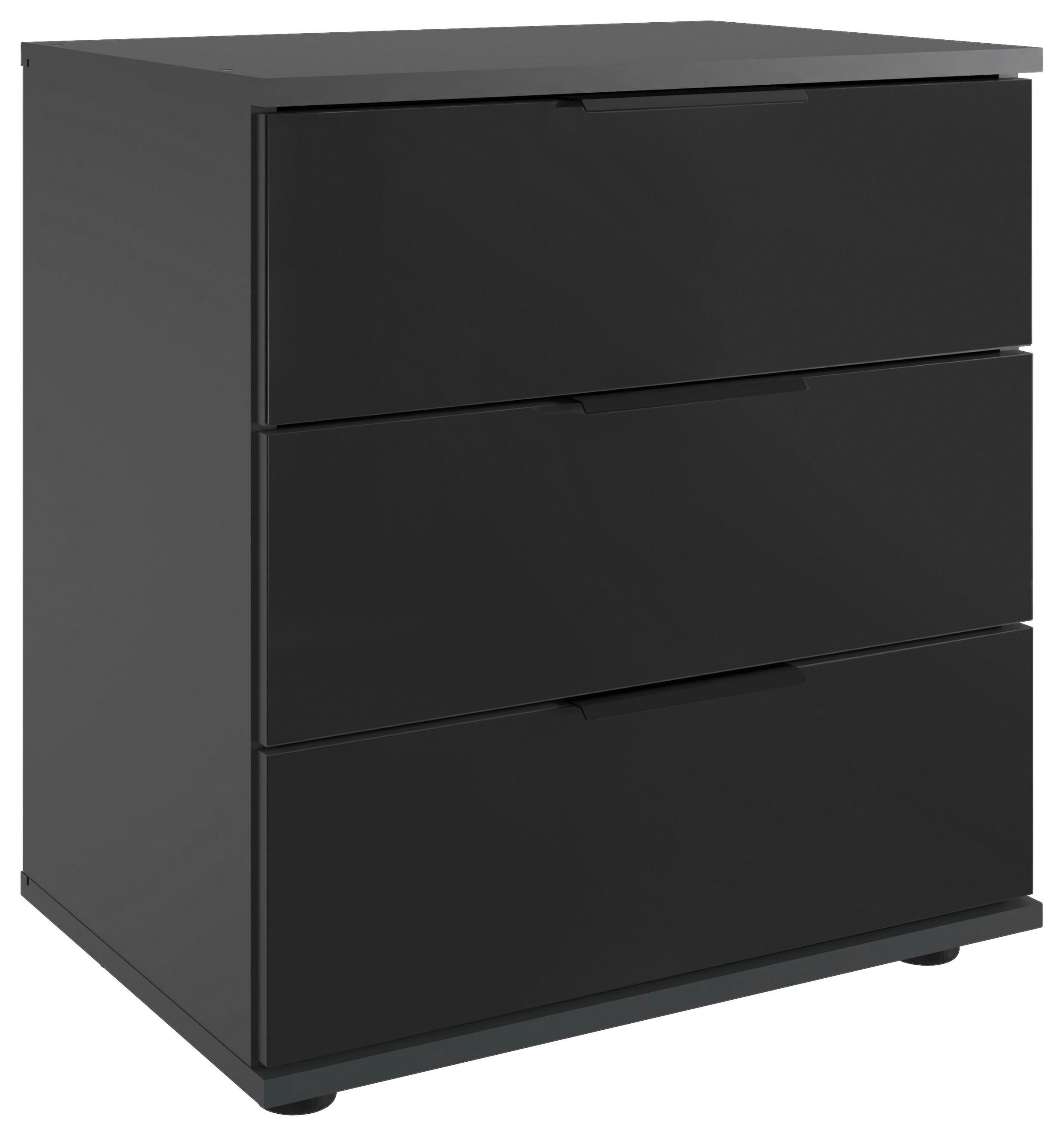 NACHTSCHRANK 52/58/38 cm  - Schwarz/Graphitfarben, MODERN, Glas/Holzwerkstoff (52/58/38cm) - MID.YOU