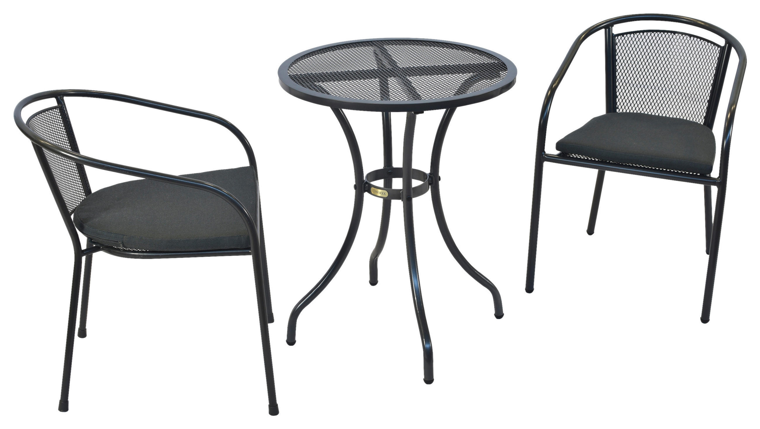 BALKONSET  - Graphitfarben/Grau, MODERN, Kunststoff/Metall - Gardenson